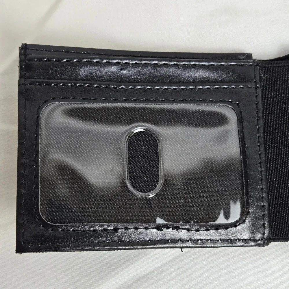 Design by Buxton Black‎ Wallet ID Window Card Slots Hook & Loop Closure